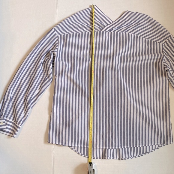 8Seconds - blue & white striped button down shirt - S - Picture 9 of 9